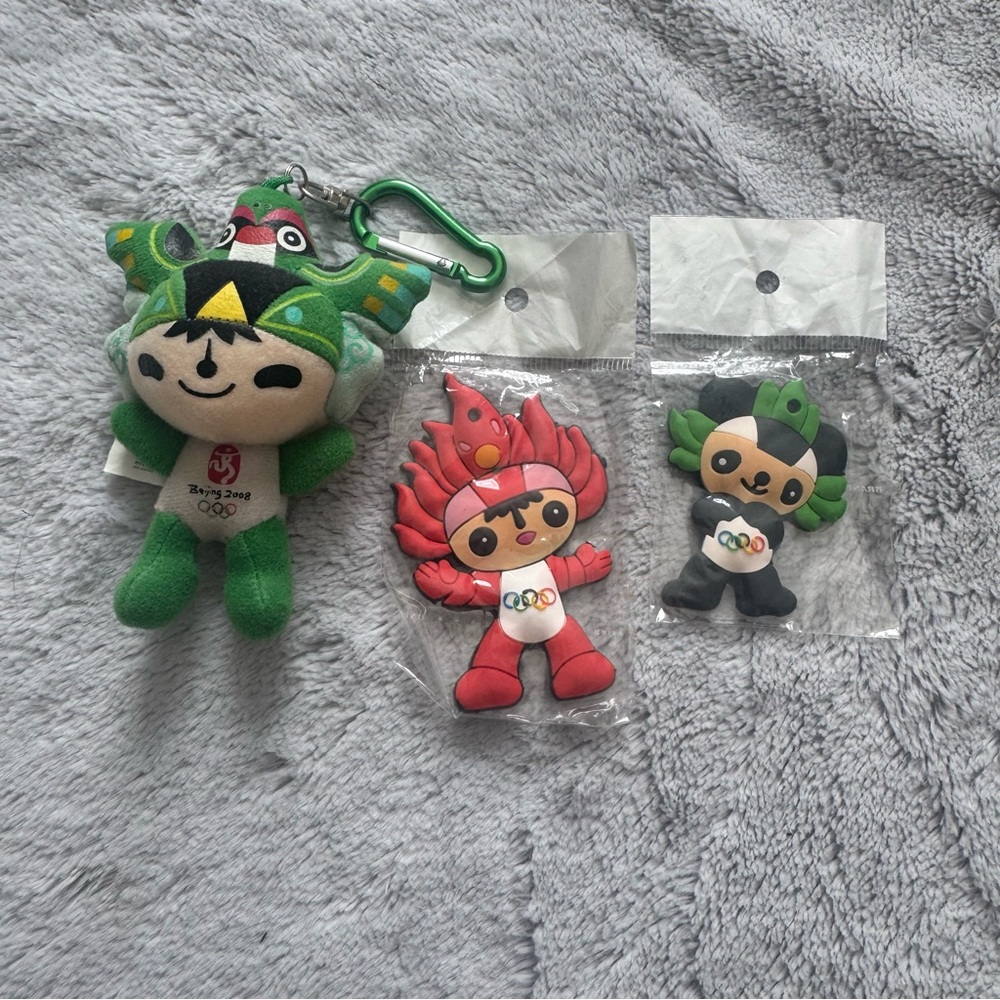 Beijing 2008 Olympics Fuwa Mascots Yingying Plush Huanhuanβ Jingjing Magnets